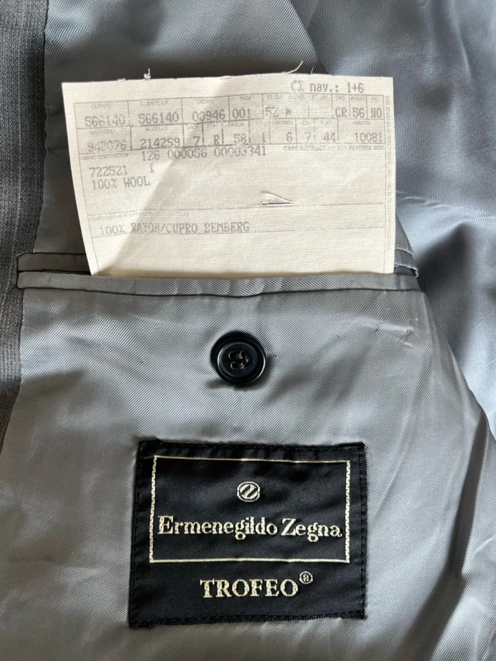 Ermenegildo Zegna trofeo gray Wool Pinstripe 3-Button Blazer Jacket size 48R